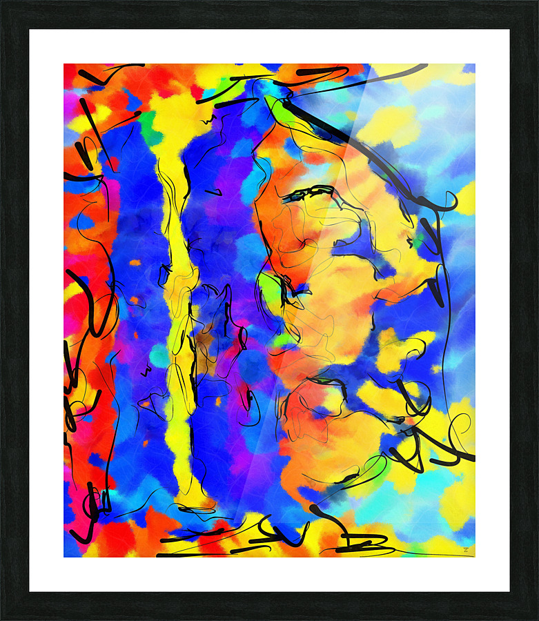 Abstract line art the 1st vertical  Framed Print Print
