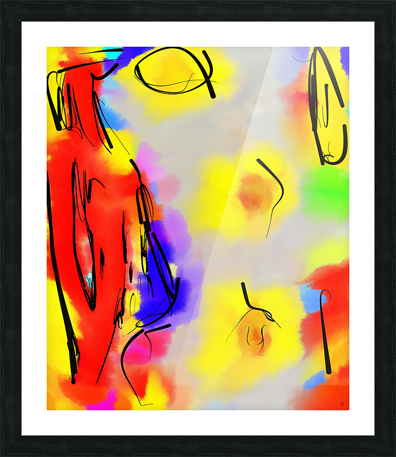 Abstract line art the 20th  version 1 vertical  Framed Print Print