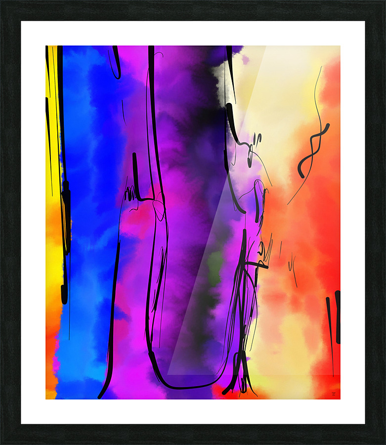 Abstract line art the 21st  version 1 vertical  Framed Print Print