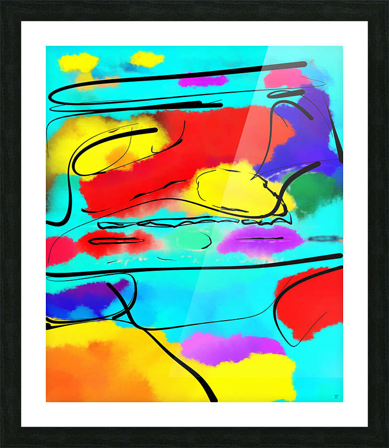 Abstract line art the 18  version 3 vertical  Framed Print Print