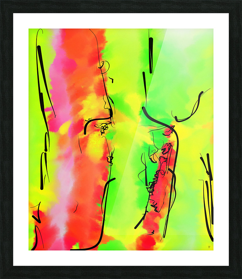 Abstract line art the 7th vertical  Framed Print Print