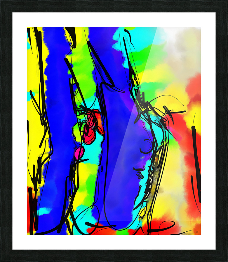 Abstract line art the 21st  version 2 vertical  Framed Print Print