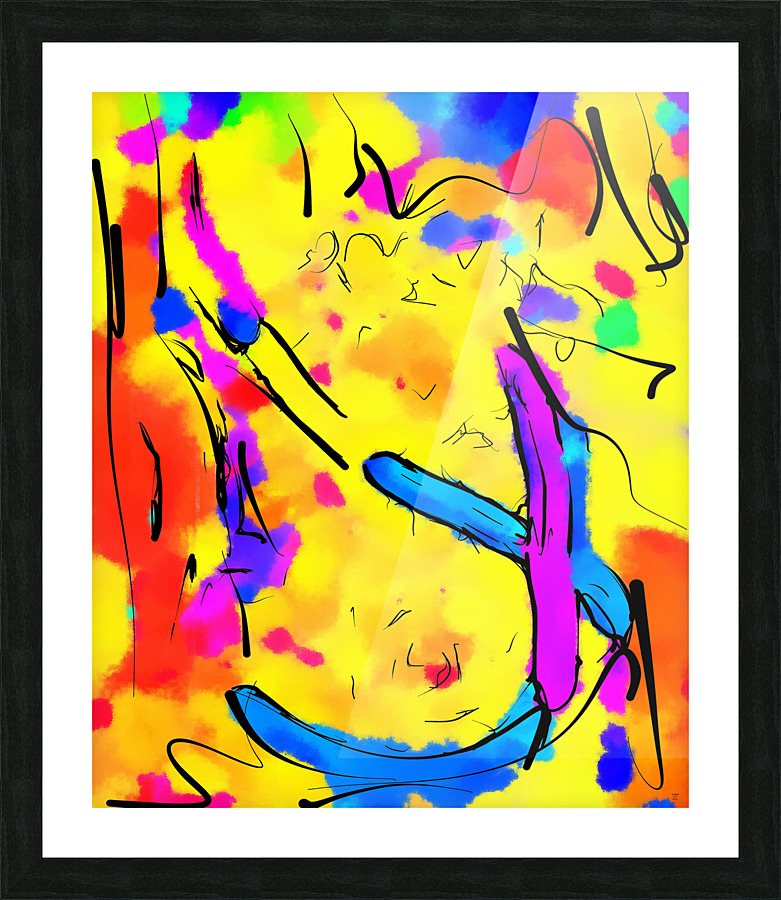 Abstract line art the 19th  vertical version 1   Framed Print Print