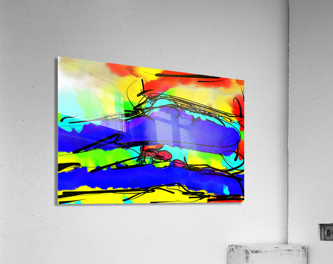 Abstract line art the 21st version 2 horizontal Impression acrylique