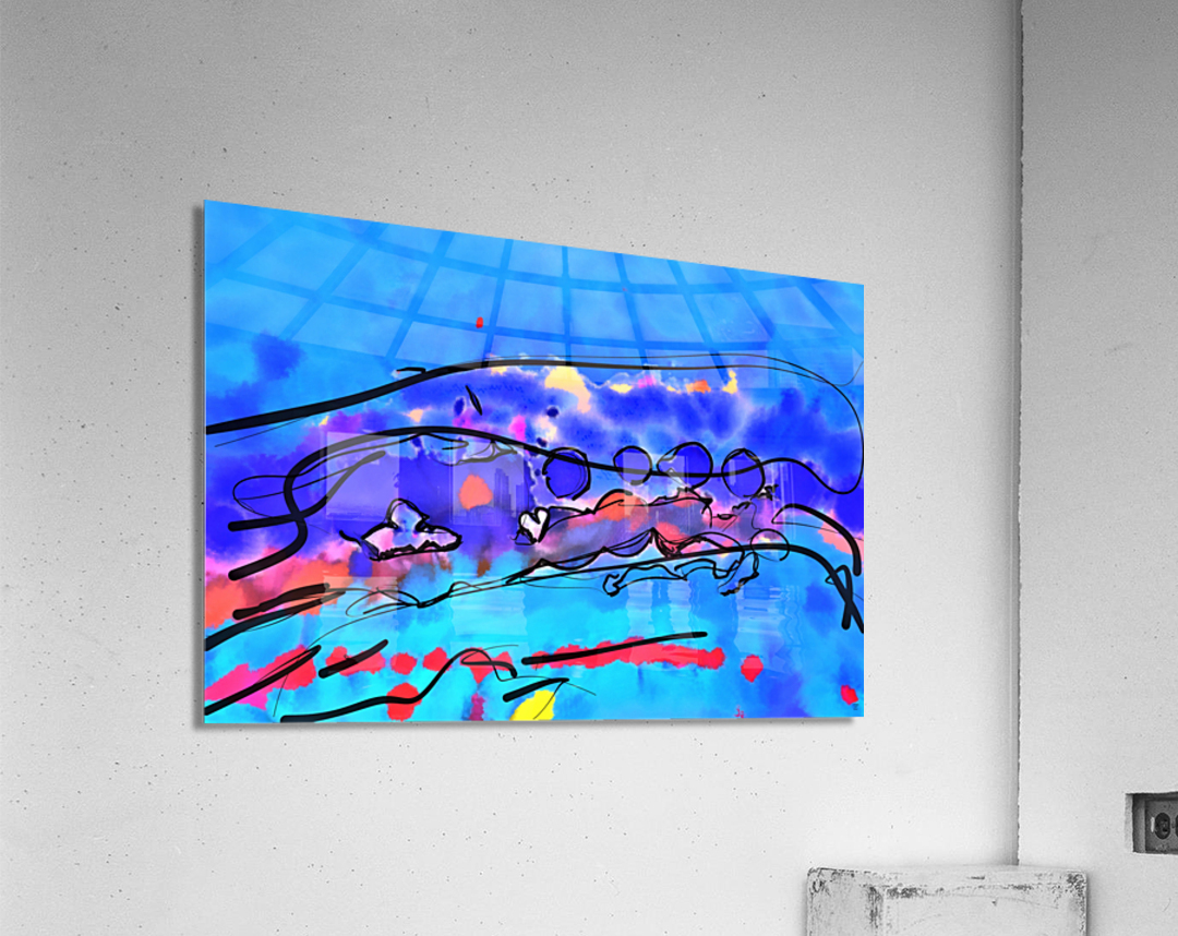 Abstract line art  the 13th horizontal Impression acrylique