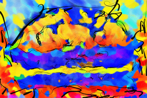 Abstract line art the 1st horizontal