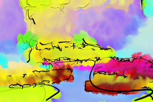 Abstract line art the 11th horizontal