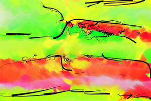 Abstract line art the 7th  horizontal