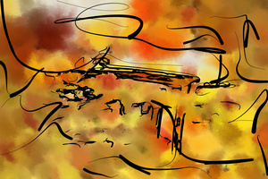 Abstract line art the 4th horizontal