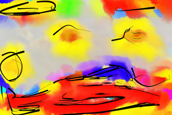 Abstract line art the 20th version 1 horizontal  Print