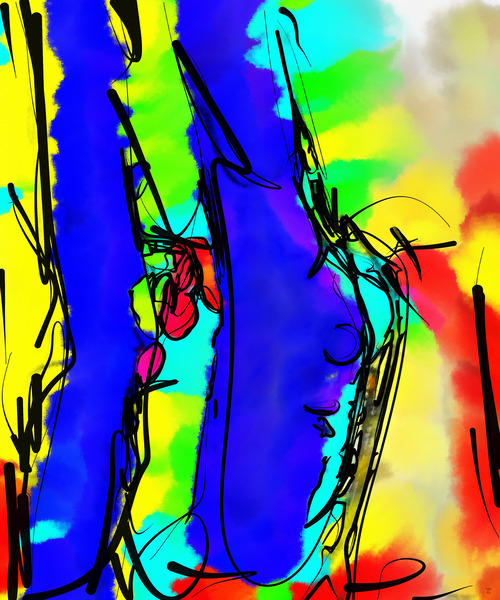 Abstract line art the 21st  version 2 vertical Print