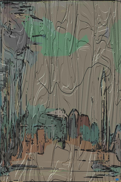 Blue angel art abstract design 21 Print