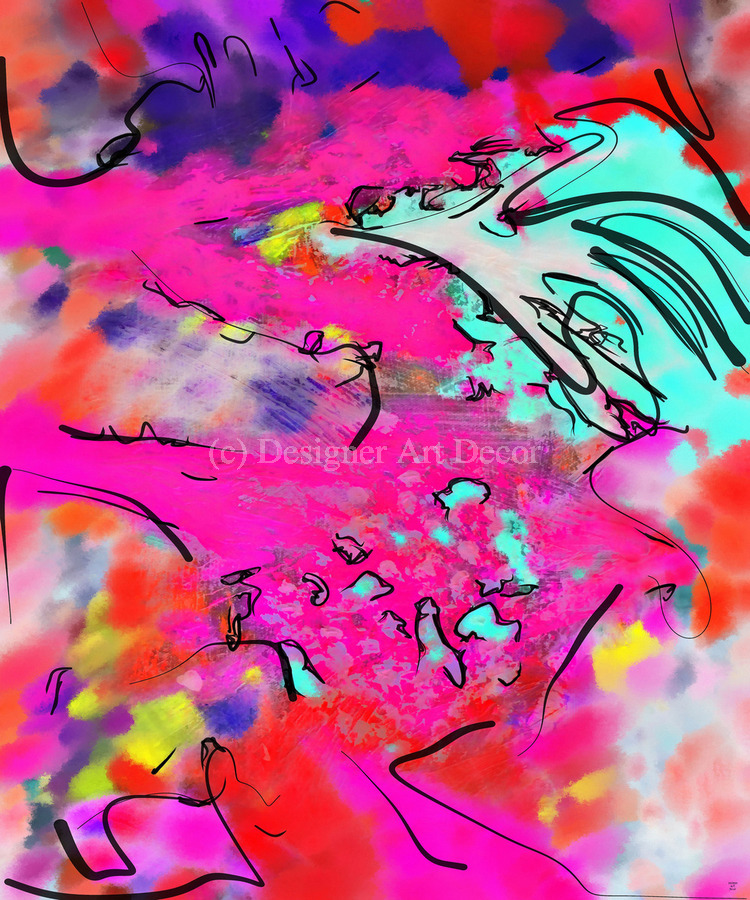 Abstract line art the 12th vertical  Print