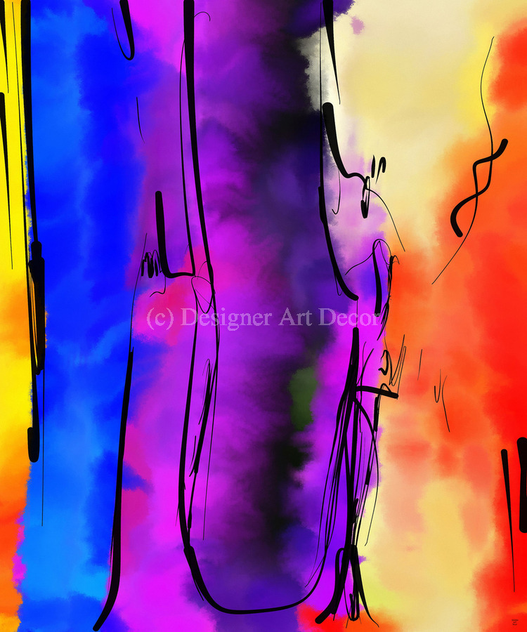 Abstract line art the 21st  version 1 vertical  Print