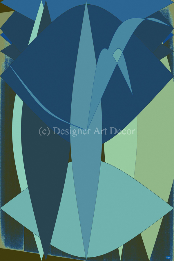 Blue angel art abstract design 100  Print