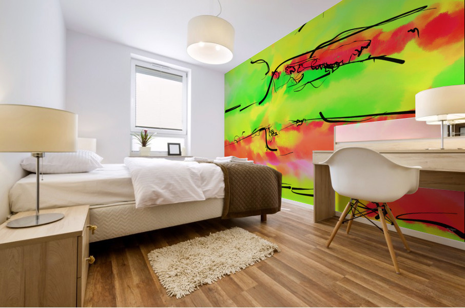 Abstract line art the 7th  horizontal Mural print