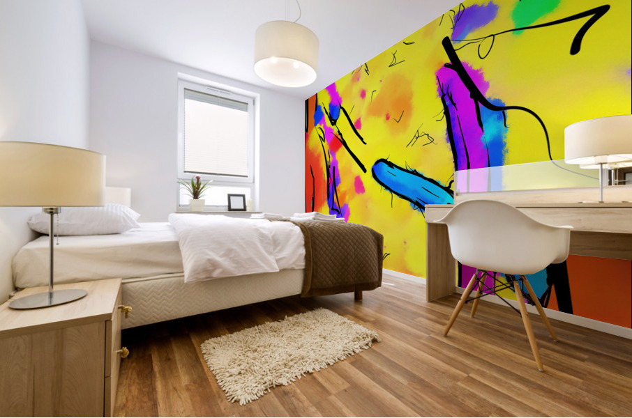 Abstract line art the 19th  vertical version 1  Mural print