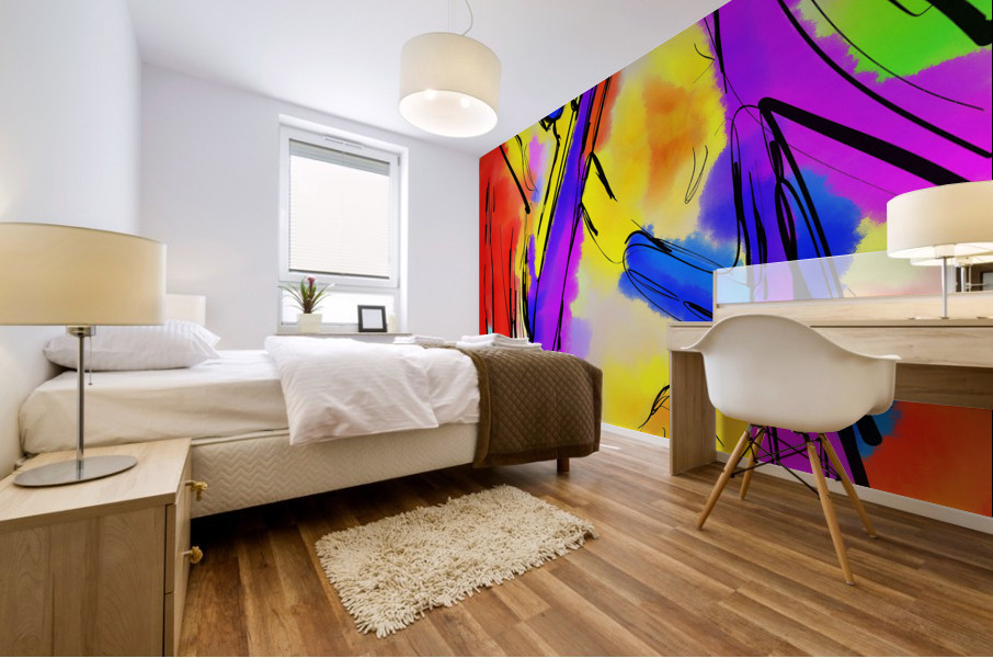 Abstract line art the 5th vertical Impression murale