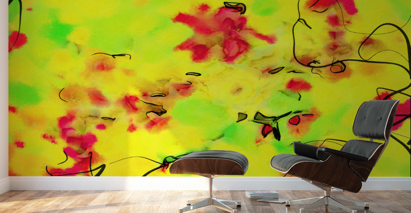 Abstract line art 14th horizontal Version 1 Wall Murals