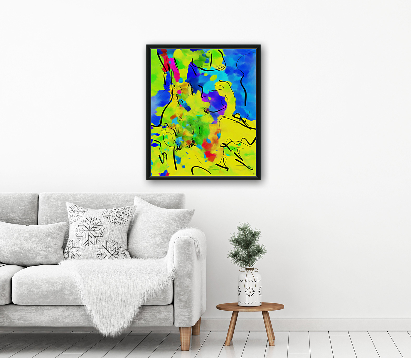 Abstract line art the 9th vertical Reproduction