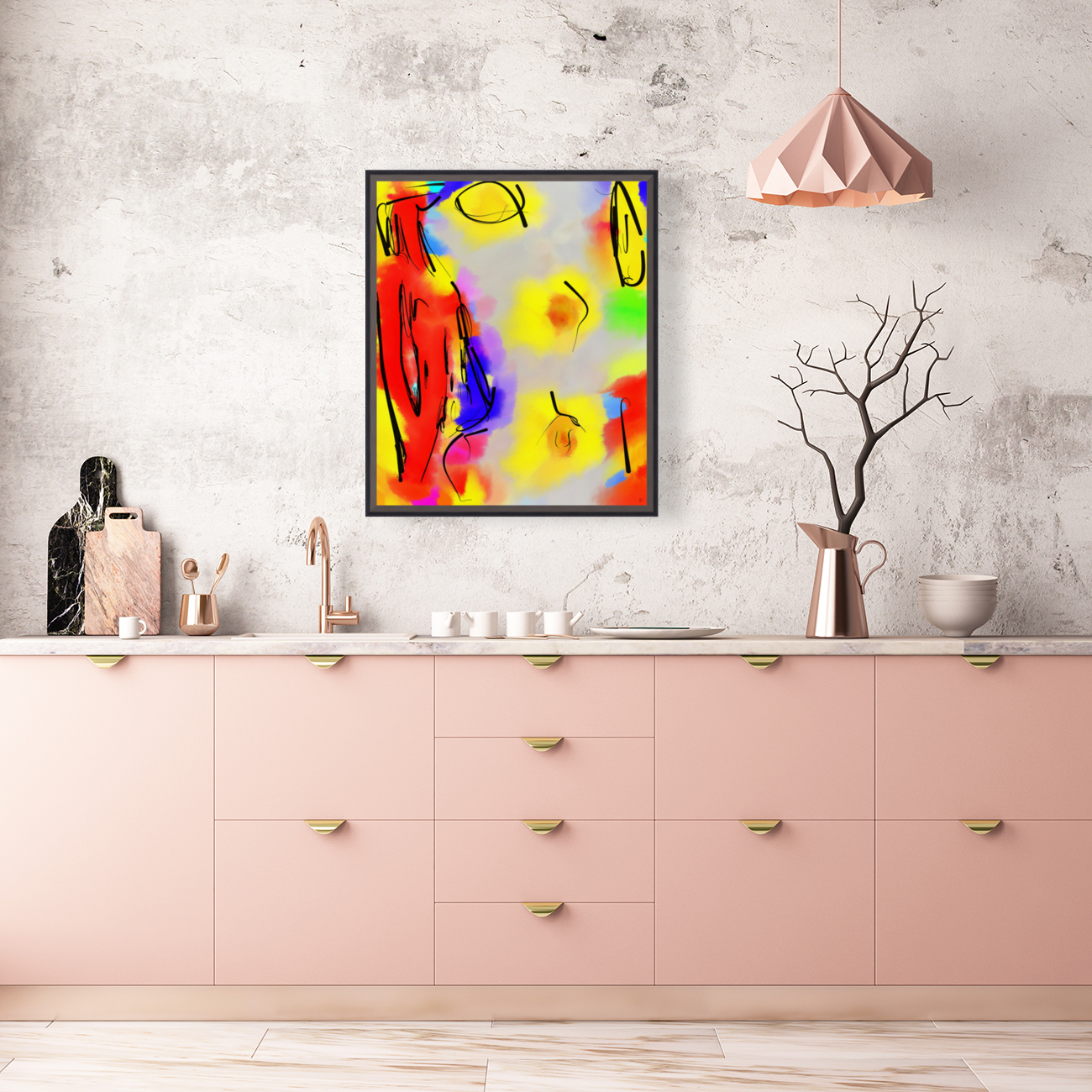 Abstract line art the 20th  version 1 vertical Reproduction