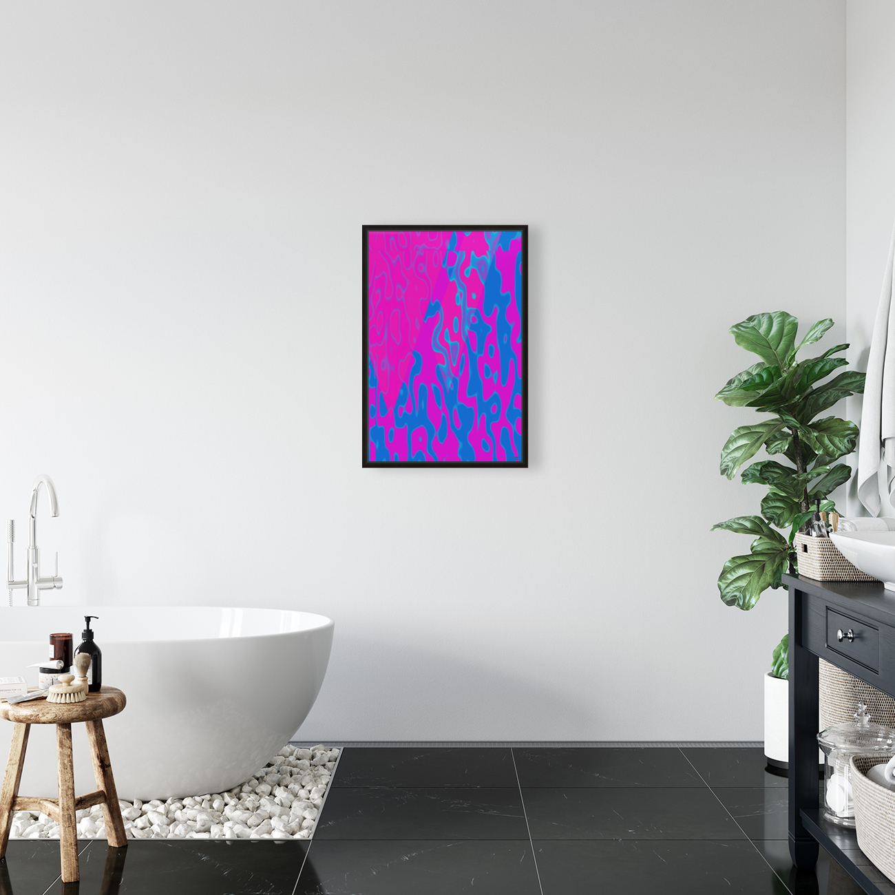 Blue angel art abstract design 2 Reproduction