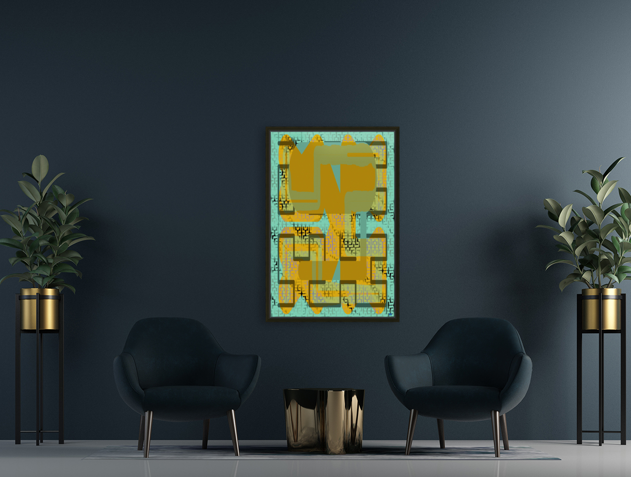 Blue angel art abstract design 81 Reproduction