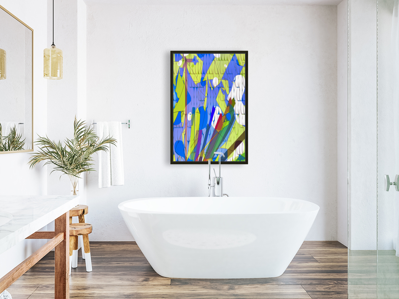 Blue angel art abstract design 74 Reproduction