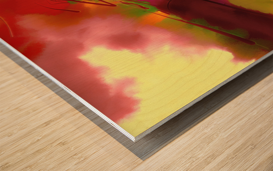 Abstract line art the 21st version 3 horizontal Wood print