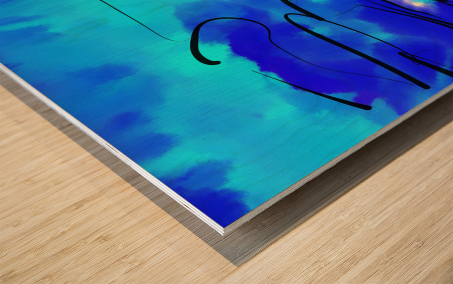 Abstract line art the 17th horizontal Wood print