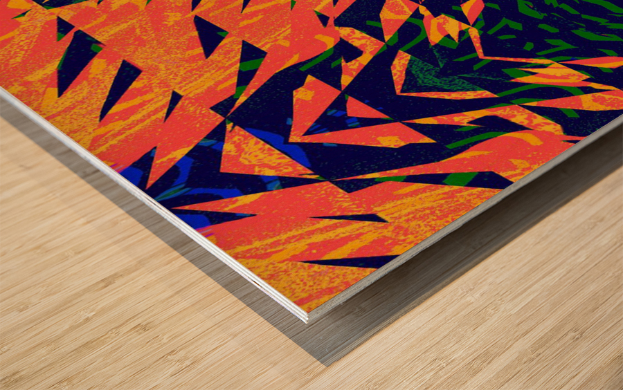 Blue angel art abstract design 27 Wood print