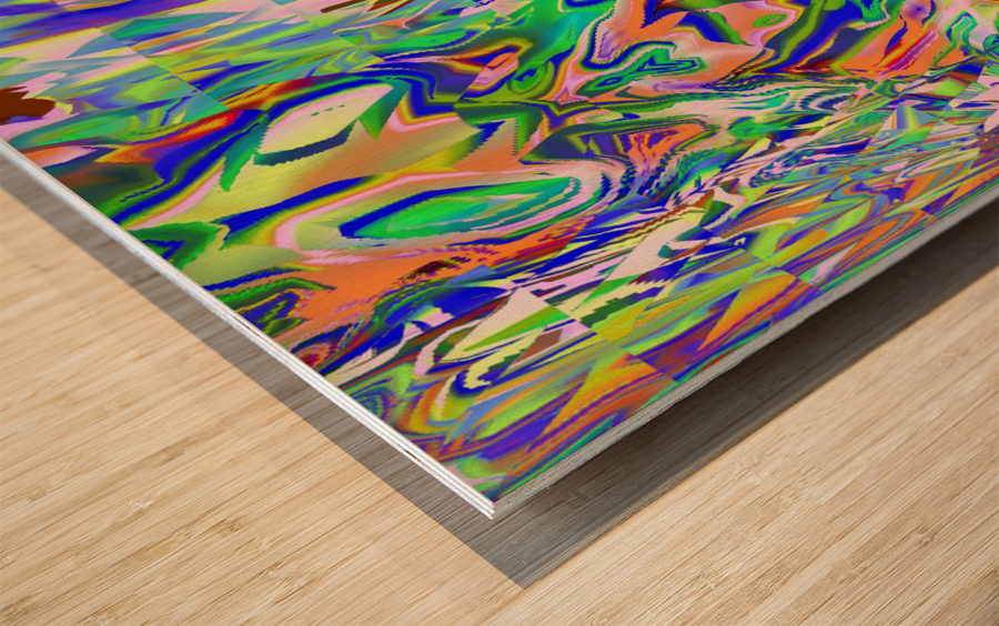 Blue angel art abstract design 89 Wood print